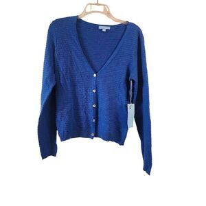 Draper James RSVP NWT Textured cardigan  size xs bright blue
